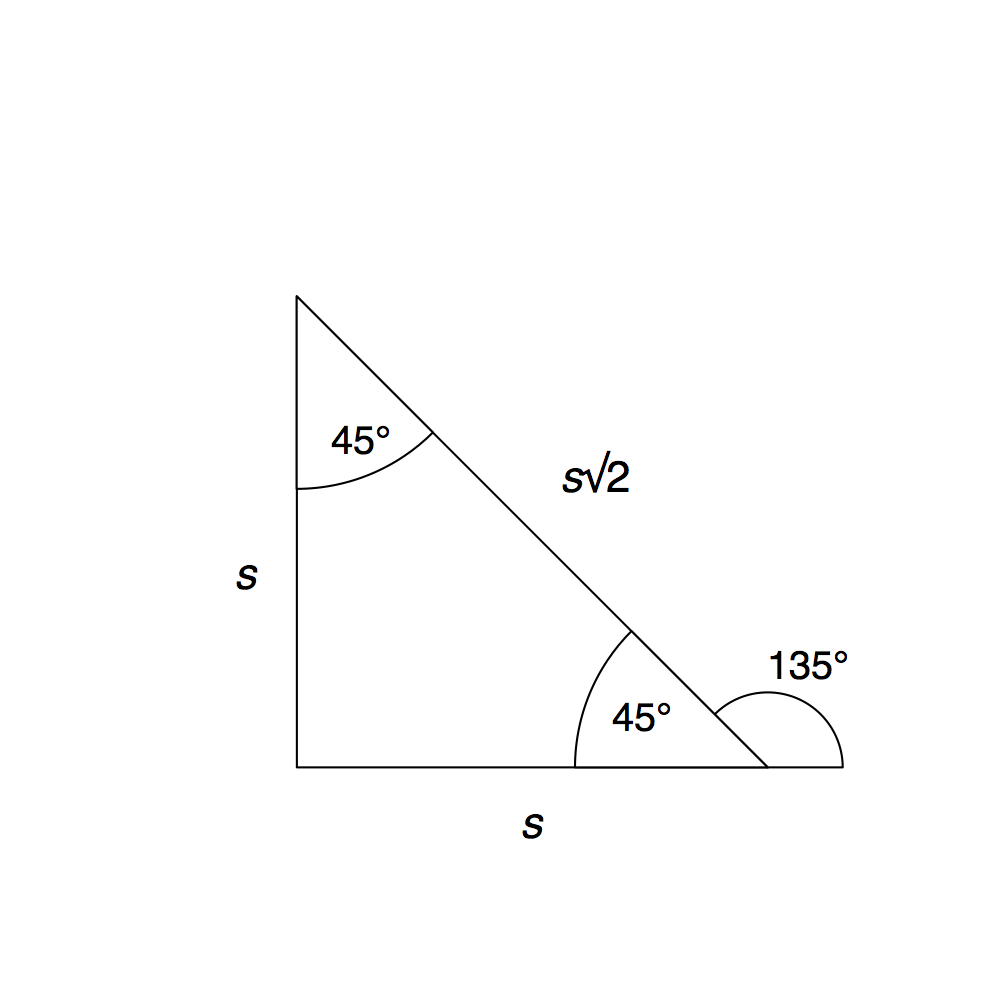Geometry of isoceles right triangle